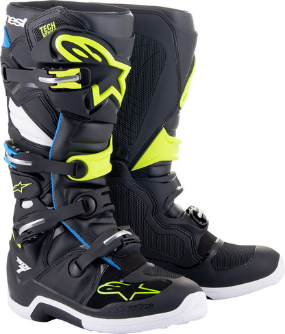 Crosstøvler Alpinestars Tech 7 Svart - Blå - Neongul